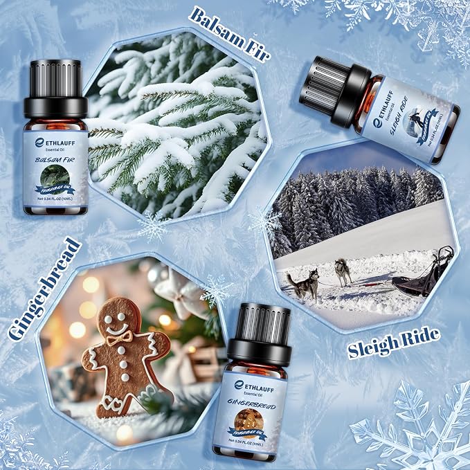 Essential Oils Set, Warm Woollen Blanket, Balsam Fir, Snow Walk, Sleigh Ride - Image 5