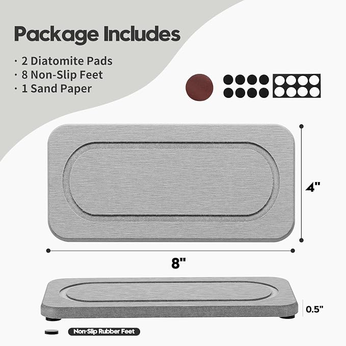 2Pack Diatomite Stone Water Absorbing Sink Tray - Image 6