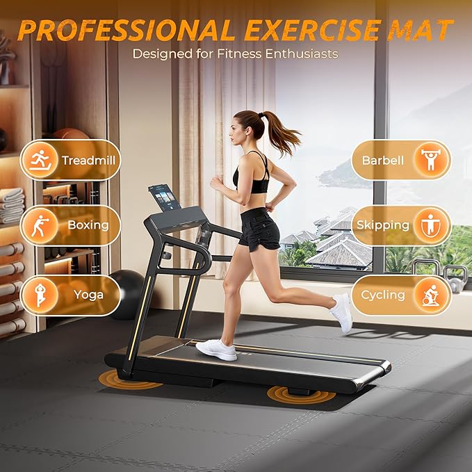 PRAISUN 0.6" Thicker Gym Mat, 6 Tiles 24 Sq Ft Workout Mats, Interlocking Foam - Image 2