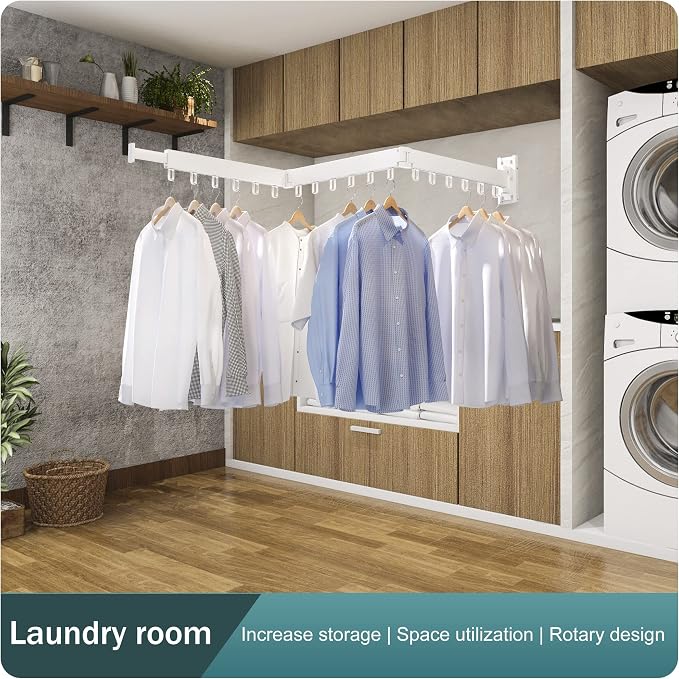 Clothes Drying Rack, Laundry Drying Rack, Clothes Rack Wall Mount, Wall Mounted - Image 6