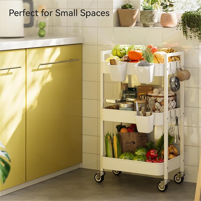 3 Tier Rolling Cart, Utility Cart - Image 2