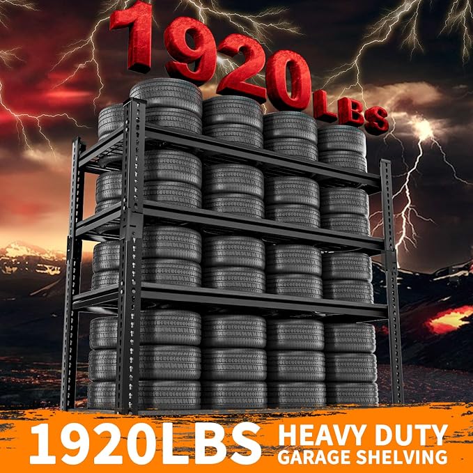 Storage Shelves Heavy Duty 3 PCS, 4-tier Adjustable Metal Industrial Utility - Image 4