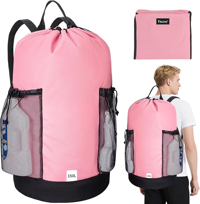 BALEINE 150L Laundry Bag Backpack, 900D Oxford Fabric Large Travel Laundry Bags by BALEINE