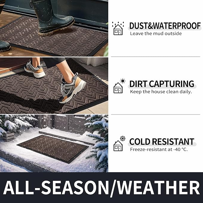 Yimobra Large Door Mat Outside Entrance 36x24, Waterproof Heavy Duty Outdoor - Image 5
