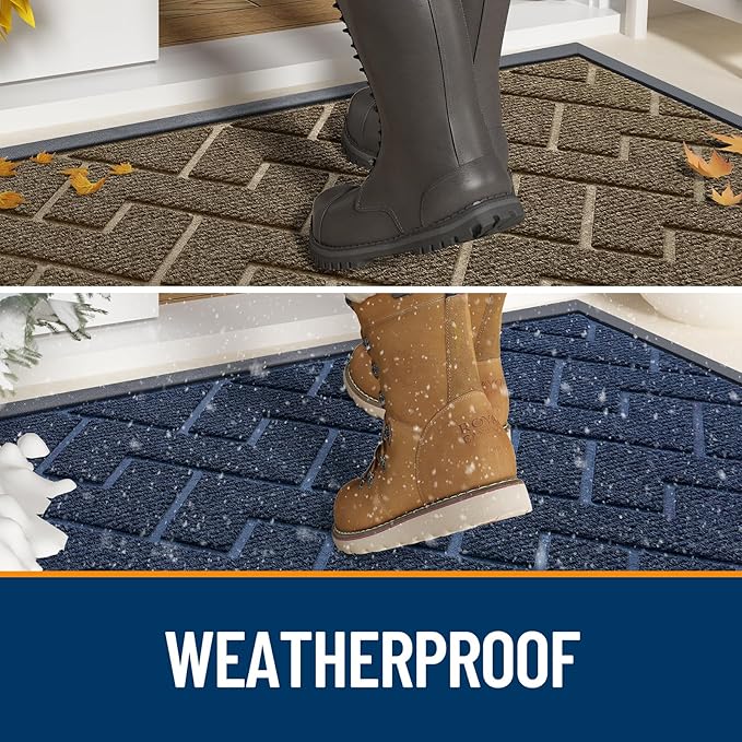 OLANLY Front Door Mat Indoor Outdoor Entrance, Waterproof All-Season, - Image 3