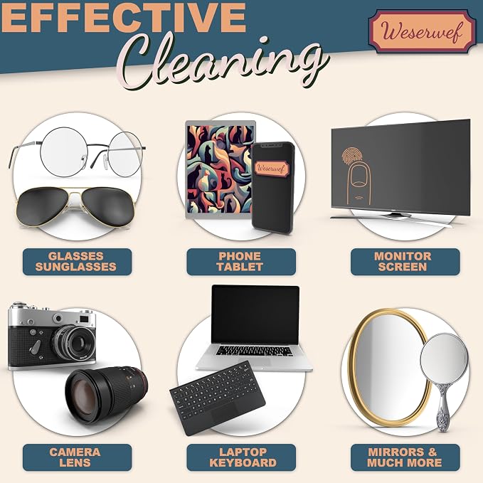 WESERWEF Design Microfiber Glasses Cleaning Cloth – Premium Cleaning Cloth - Image 4