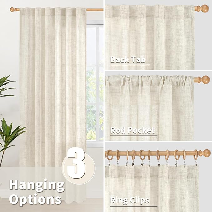 YoungsTex Linen Curtains 95 Inch Length - Image 5