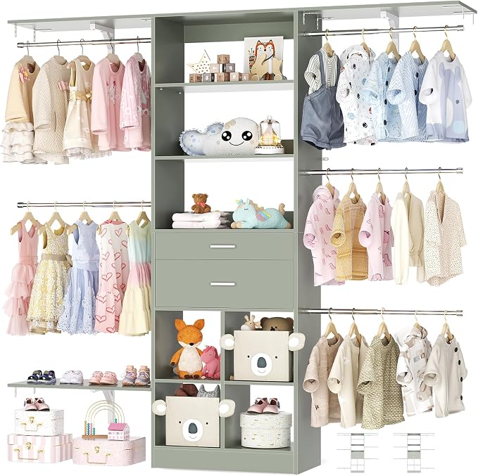 5FT Small Closet System, Baby Closet Organizer System by Besiost