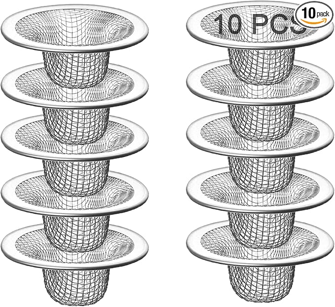 10PCS Mesh Sink Drain Strainer Hair Catcher, 2.125'' Stainless Steel Slop by Beyoslf