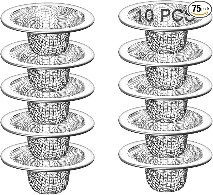 10PCS Mesh Sink Drain Strainer Bathroom, 2.75" Stainless Steel Slop Basket by Beyoslf