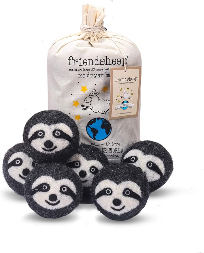 Friendsheep Wool Dryer Balls 6 Pack XL Organic Premium Reusable Cruelty Free by Friendsheep