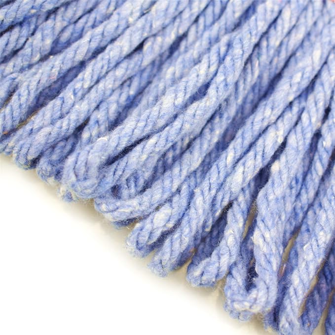 String Mop Heads Replacement Heavy Duty Commercial Grade Blue Cotton Looped End - Image 5