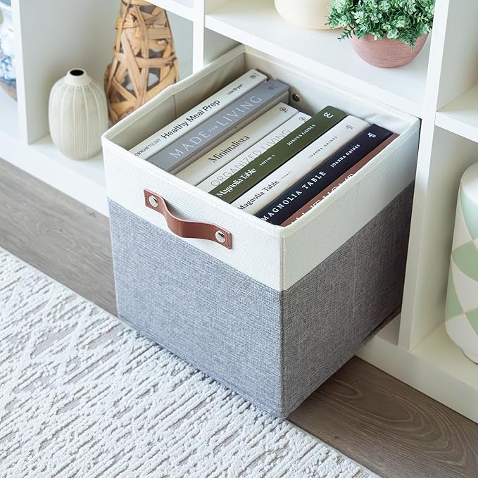 OrganiHaus 11x11 Fabric Cubes Storage Bins Set of 4, Foldable Collapsible - Image 5