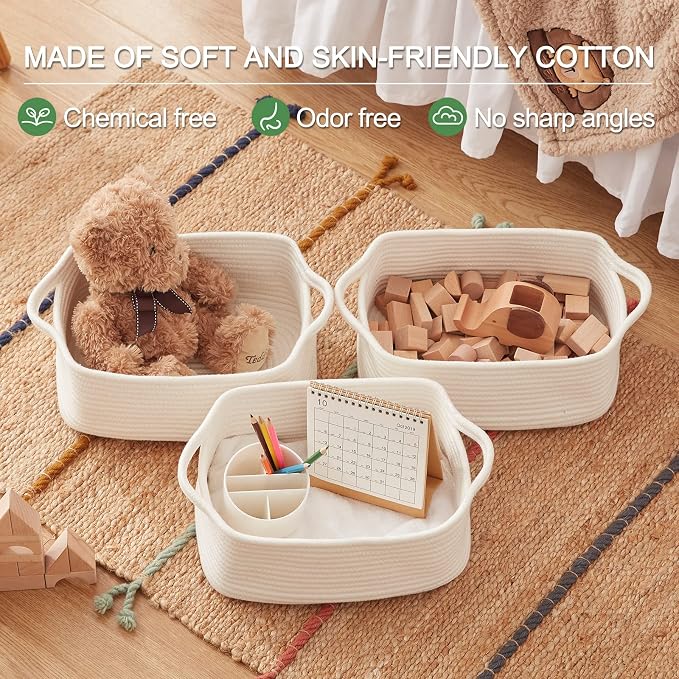 OIAHOMY Cotton Rope Storage Baskets | Decorative Storage Basket - Image 6