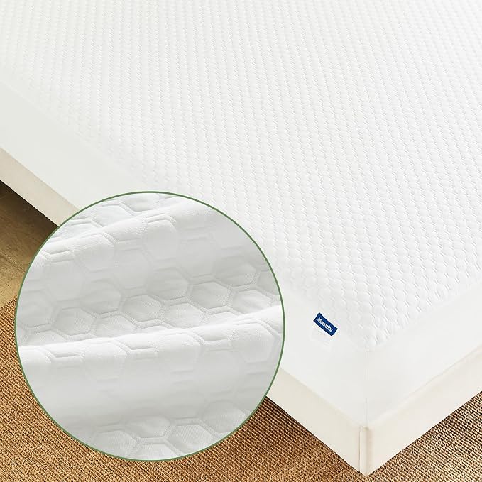 Premium Tencel Full Size Mattress Protector Cover in White, Natural and Skin by Unknown