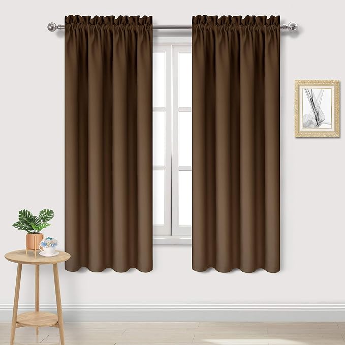 DWCN Brown Room Darkening Blackout Curtains by DWCN