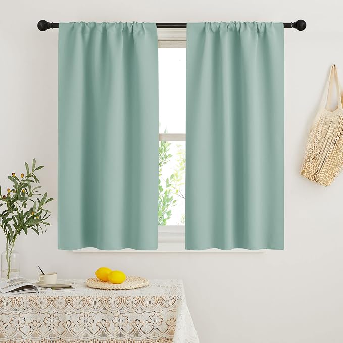 RYB HOME Dorm Curtains Room Darkening, 45 inch Length Privacy Window Treatment by RYBHOME