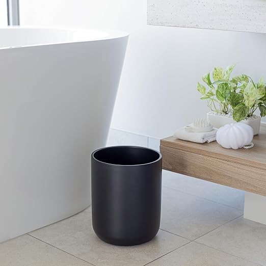 Matte Black Round Compact Trash Can Mini, 2 Gallons / 7.5L Garbage Bin - Image 6