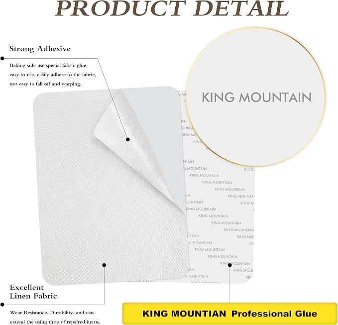 KING MOUNTAIN Fine Linen Repair Patches, Self-Adhesive Linen Fabric Patches - Image 2