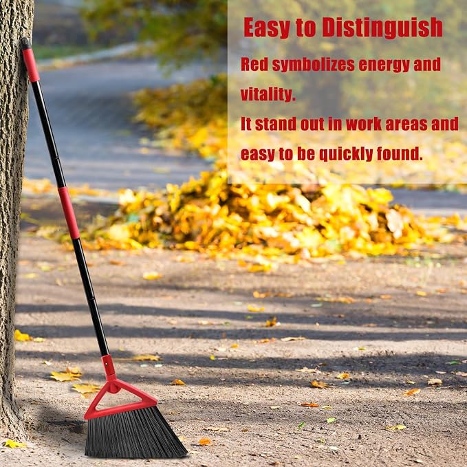 Heavy Duty Broom of Outdoor and Indoor, 4 Packs Upgraded Commercial Angle Brooms - Image 7