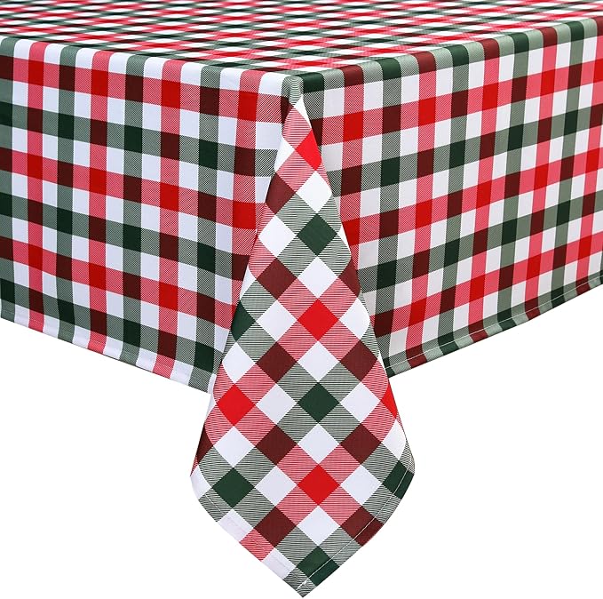Gingham Xmas Tablecloth Fabric - Image 3