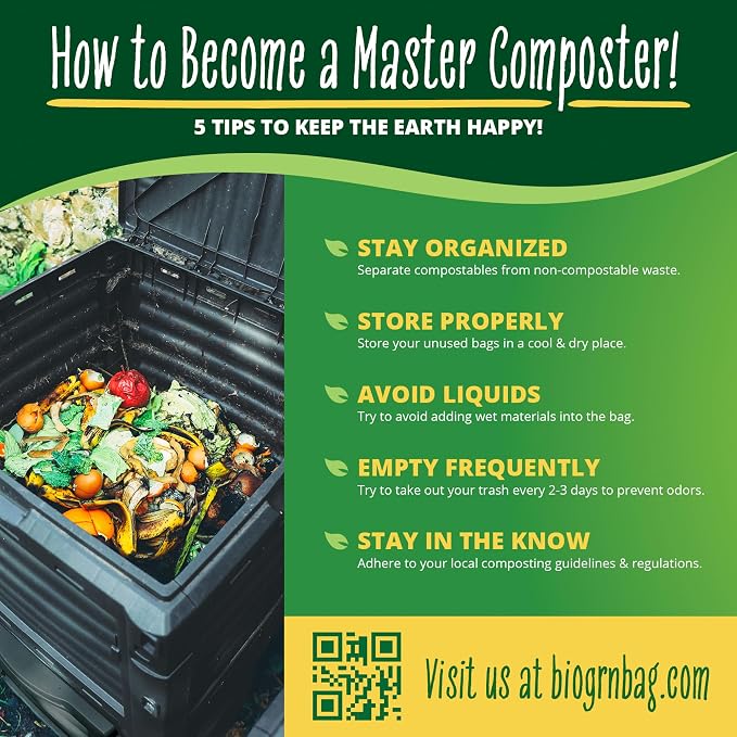 2.6-3 Gallon Compostable Trash Bags Drawstring 50 Bags Extra Thick 1 Mil 11.36 - Image 8