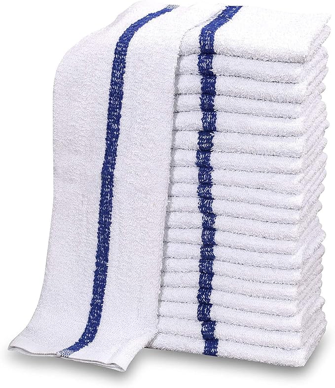 GOLD TEXTILES New Cotton Blend White Restaurant Bar Mops Kitchen Towels by GOLDTEXTILES
