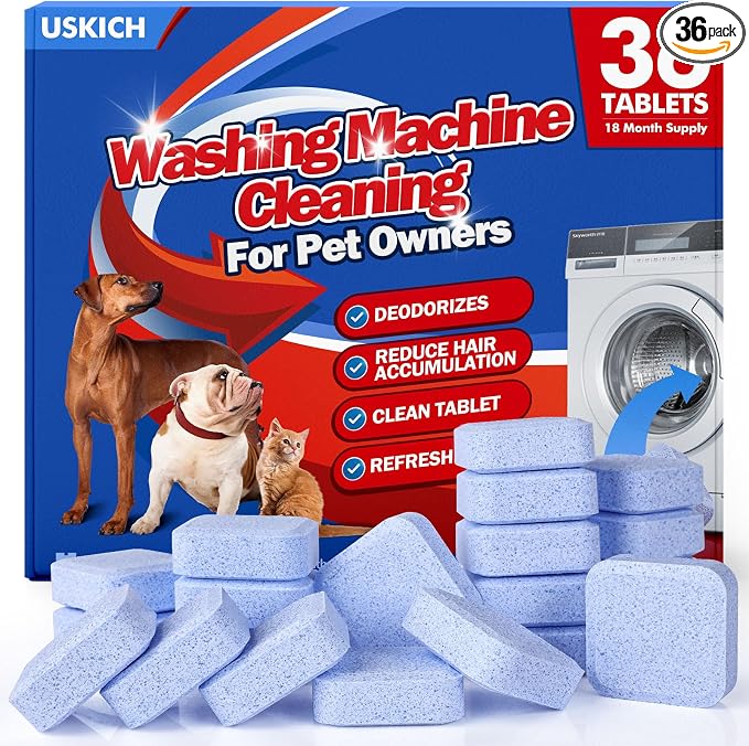 36Pack Washing Machine Cleaner Tablets-18 Month Supply, Washer Machine Cleaner by USKICH