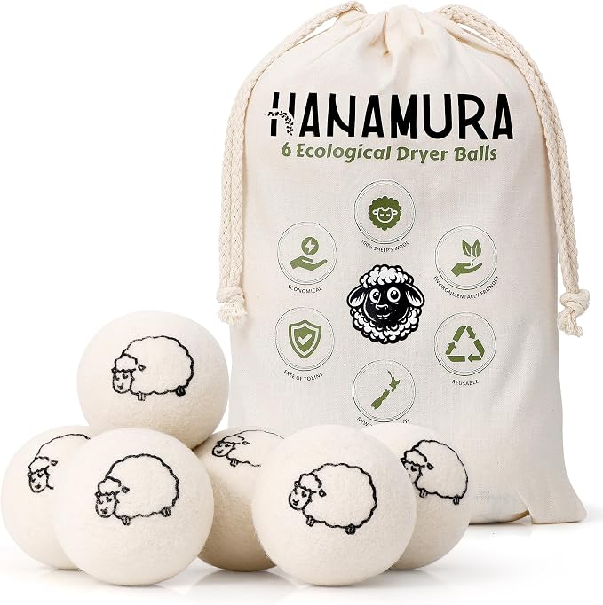 Hanamura 6 XXL Wool Dryer Balls by Unknown