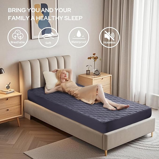 BEDLORE Waterproof Mattress Protector, Twin Size Noiseless Mattress Pad - Image 3