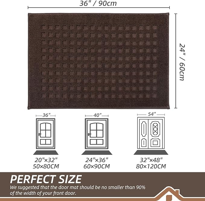 BEQHAUSE Waffle Door Mats Indoor 24"x36", Dog Mat - Image 2