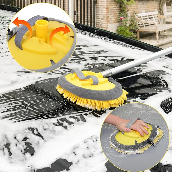 Dual-Use Car Wash Mop – 10" x 8" Chenille Washing Kit - Image 3