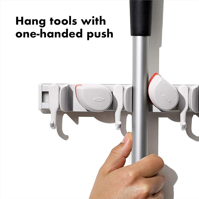 OXO Good Grips Wall-Mounted Mop and Broom Organizer - Image 4