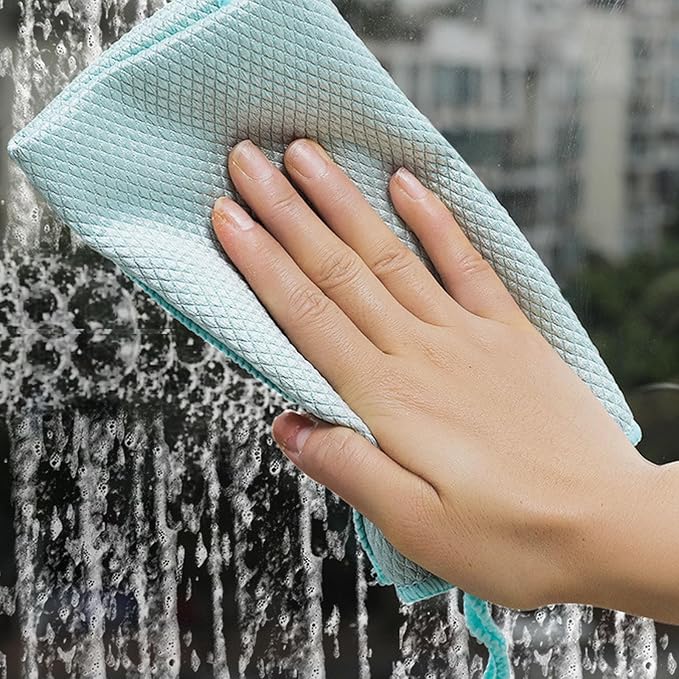Microfiber Glass Cleaning Cloth, 10 Multi-Functional Reusable Lint Free Cloths - Image 4