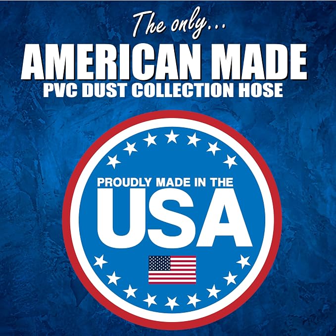 PVC Dust Collection Hose w/4 Thumbscrew Clamps, Puncture Resistant, Carbon - Image 2