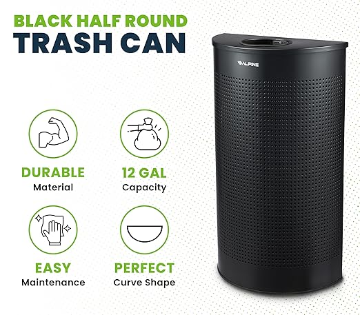 Alpine Half Round Trash Can Open Top - Image 4