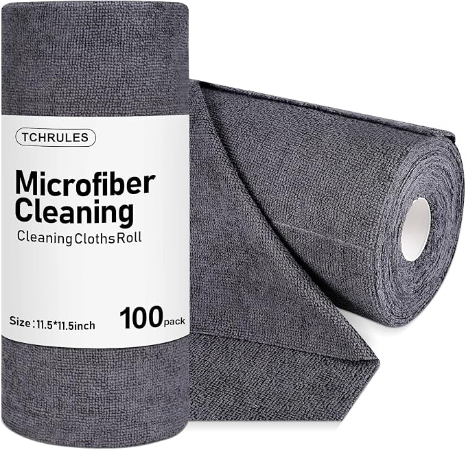 Microfiber Cleaning Cloths Roll, Tear Away Microfiber Towels, Reusable by Tchrules