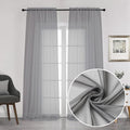 Chyhomenyc Charcoal Grey Sheer Curtains 108 Inch Length 2 Panels, Extra Long by Chyhomenyc