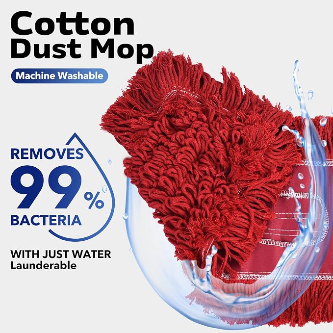 Matthew Cleaning 24'' Industrial Strength Cotton Dust Mop Refill Washable - Image 3