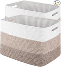 Storage Baskets for Organizing, 2 Pack Woven Basket for Storage, Rectangle by SIXDOVE