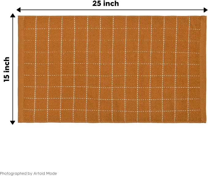 Artoid Mode Checkered Designed Cotton Beige Caramel Terry Kitchen Dish Towels - Image 7