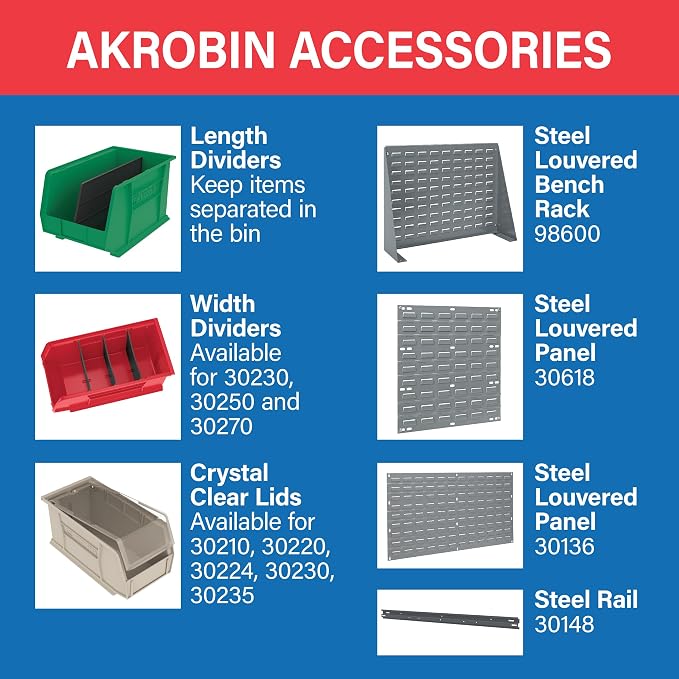 Akro-Mils 30240 AkroBins Plastic Storage Bins, Space-Saving Stackable Bins - Image 5