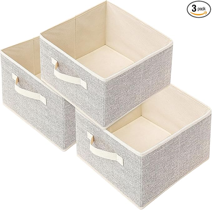 Storage Baskets, 11-Inch Woven Fabric Bins, Storage Cubes by EITMOW