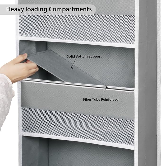 Univivi 5-Shelf Fabric Door Storage Over Door Hanging Organizer - Image 5