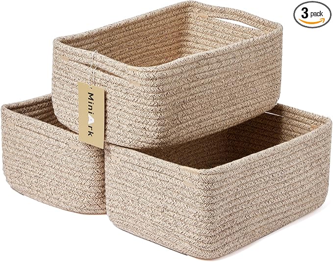 Small Storage Baskets for Organizing | Closet Organizer Bins | Shelf Toy Basket by MiniArkStorageBasketsHome