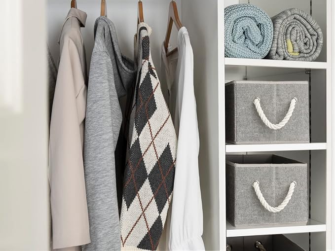 StorageWorks Storage Baskets for Shelves, Foldable Fabric Closet Storage Bins - Image 4