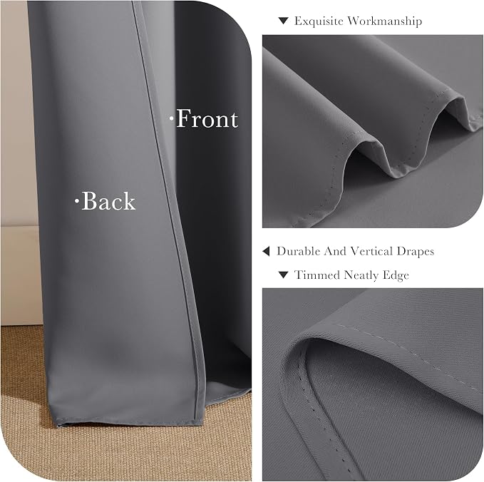 PONY DANCE Short Gray Blackout Curtains - Image 5