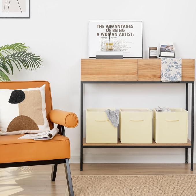 StorageWorks Beige Storage Cubes, 11 Inch Cube Storage Bins - Image 6