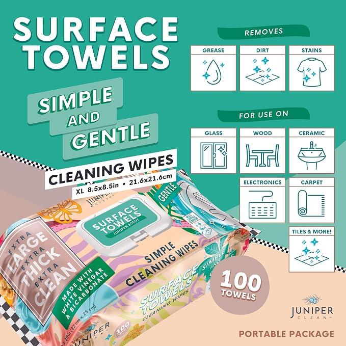 3 Packs Surface Cleaning Wipes Bleach Free, Thick & Large Dispose, All-Purpose - Image 2