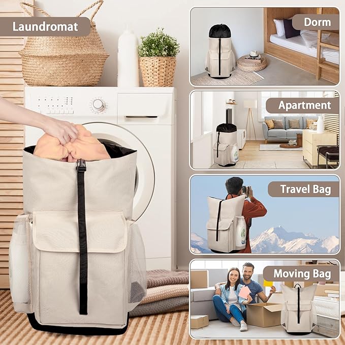 Laundry Backpack Bag, 132L Extra Large Heavy Duty Laundry Backpack - Image 5